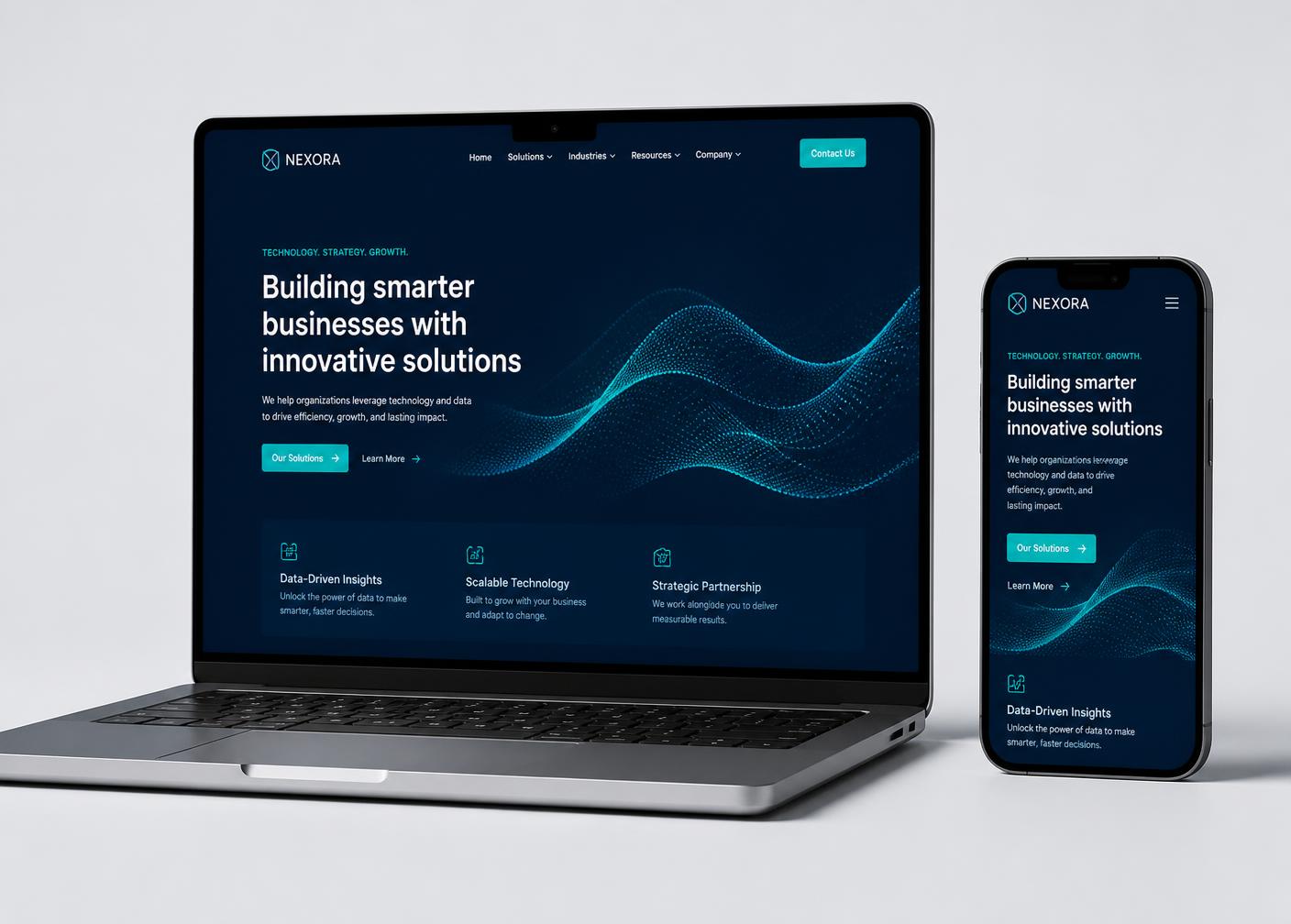 Aperçu d'un site web professionnel réalisé par Dizita Services sur ordinateur portable et mobile